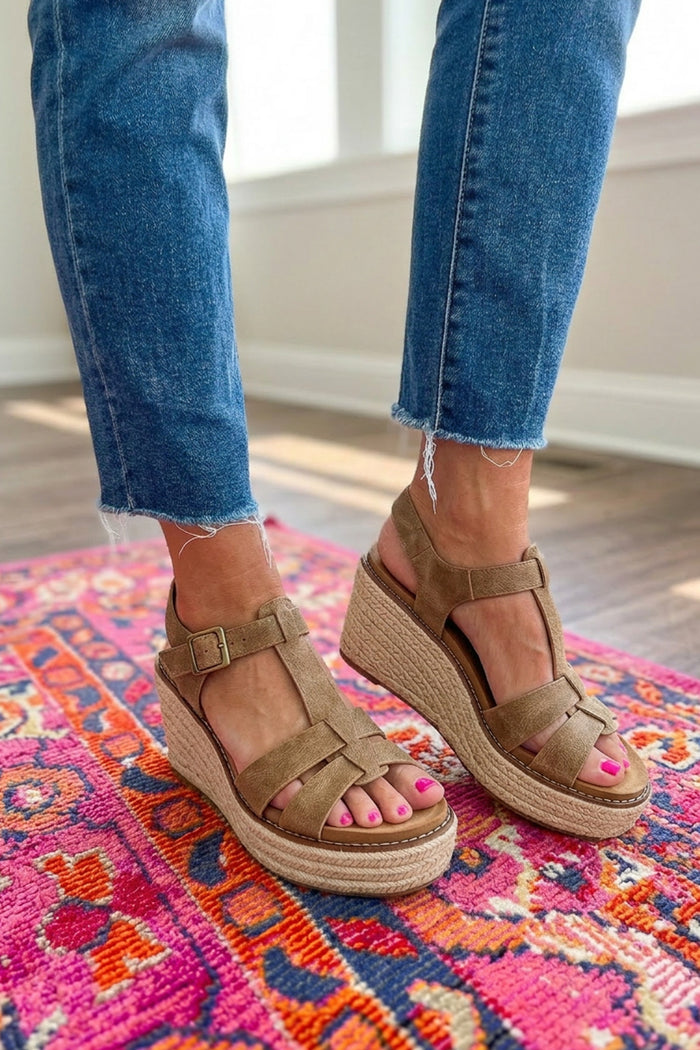 Corky's: Somethings Fishy Wedge Sandal - Taupe