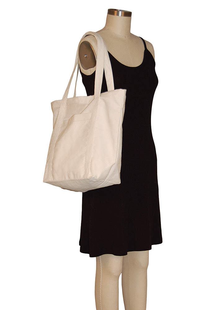 Cotton Duck Tote Bag with Zipper Closure