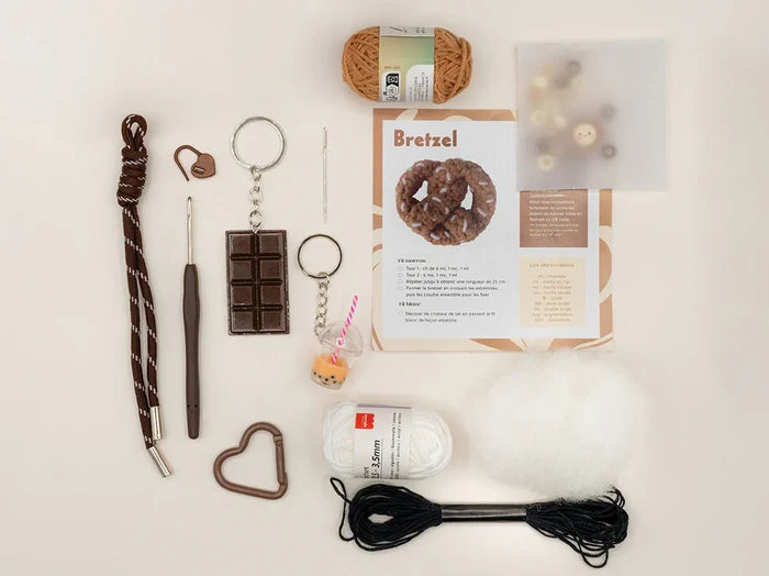 La Petite Epicerie - Crochet DIY Kit - Bag Charm - Coffee Time - Content