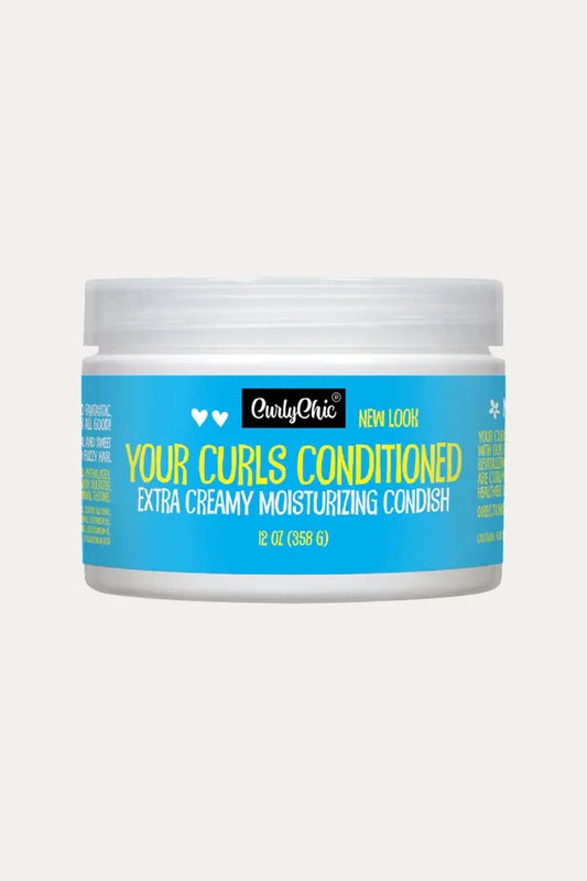 CURLY CHIC YOUR CURLS CONDITIONED EXTRA CREAMY MOISTURIZING CONDISH 12oz CURLY CHIC