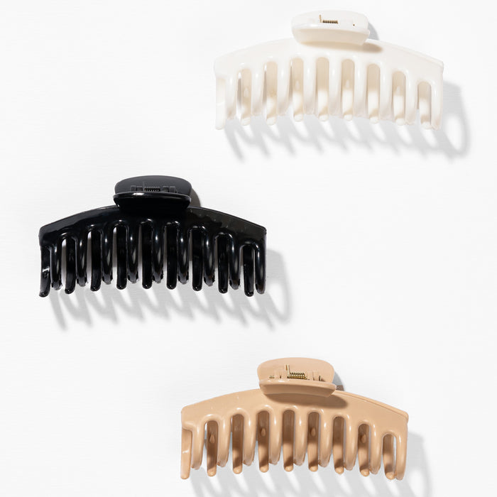 Cushy Jelly Claw Clip - Set of 3 - Netural