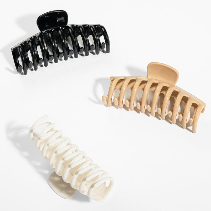 Cushy Jelly Claw Clip - Set of 3 - Netural