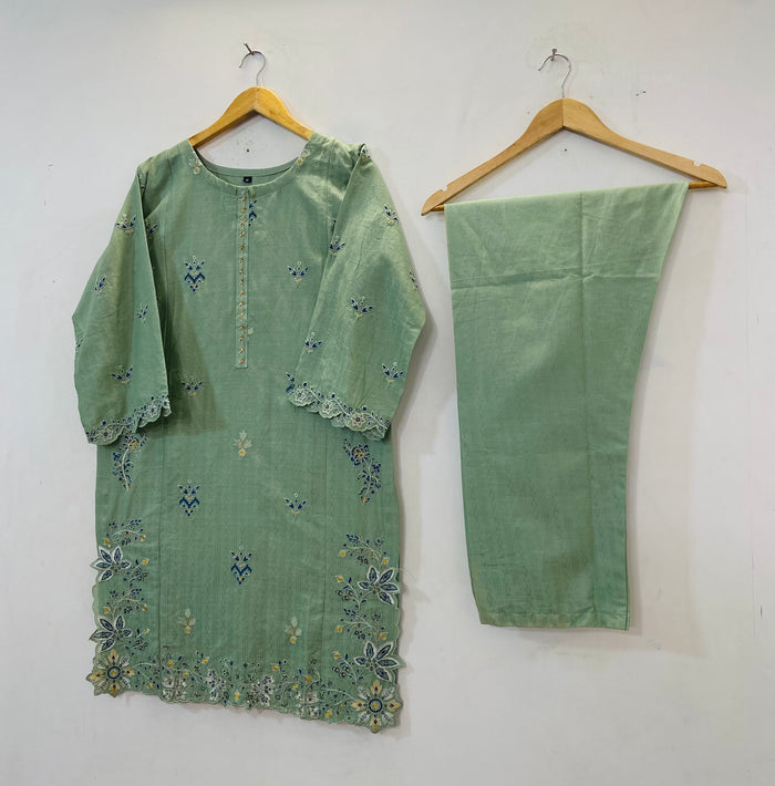 Cutwork Embroidered 2PC (Self Cotton) D-81