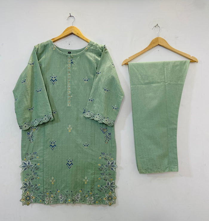 Cutwork Embroidered 2PC (Self Cotton) D-81