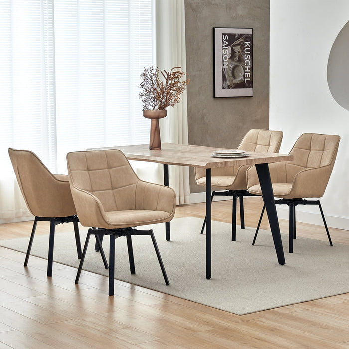 Danyl Faux Leather Swivel Dining Chairs