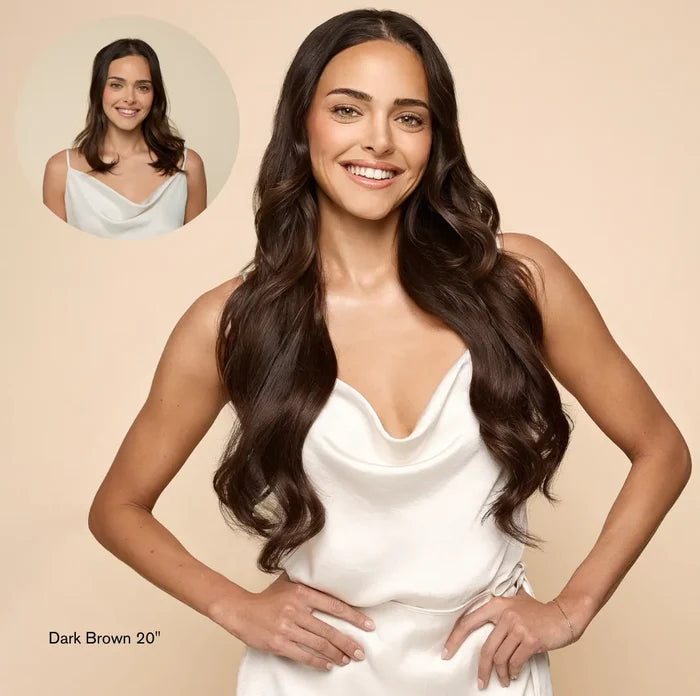Dark Brown (2A) Thinning Hair and Invisible Clip-ins Bundle
