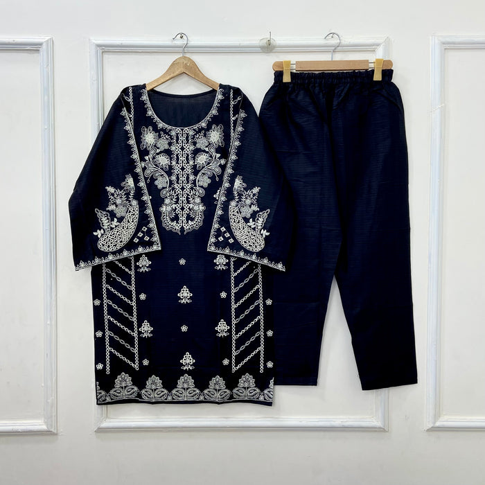 Dazzling Embroidered 2PC (Premium Cotton) D-419