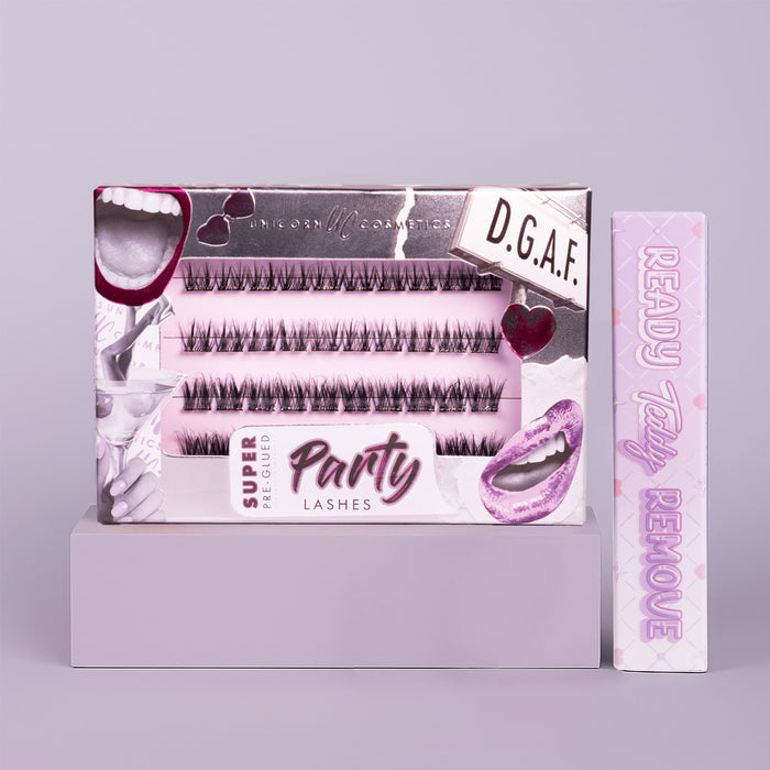 D.G.A.F Super Pre-Glued Party Lashes + Remover Duo - Unicorn Cosmetics