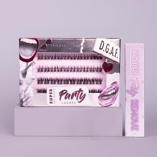 D.G.A.F Super Pre-Glued Party Lashes + Remover Duo - Unicorn Cosmetics