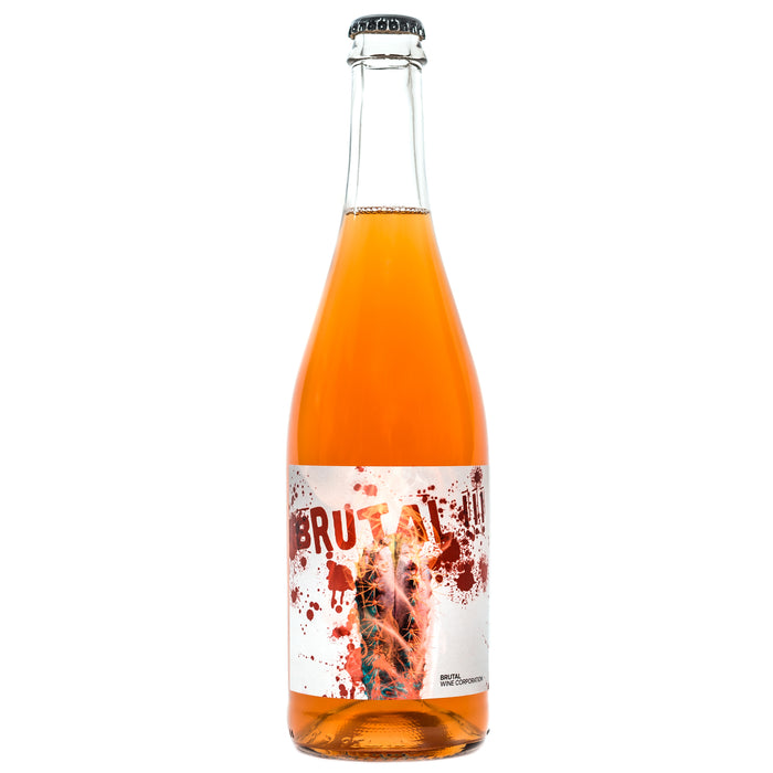 Do.T.E Brutal Bianco 2019 wine bottle with white-and-red graffiti label