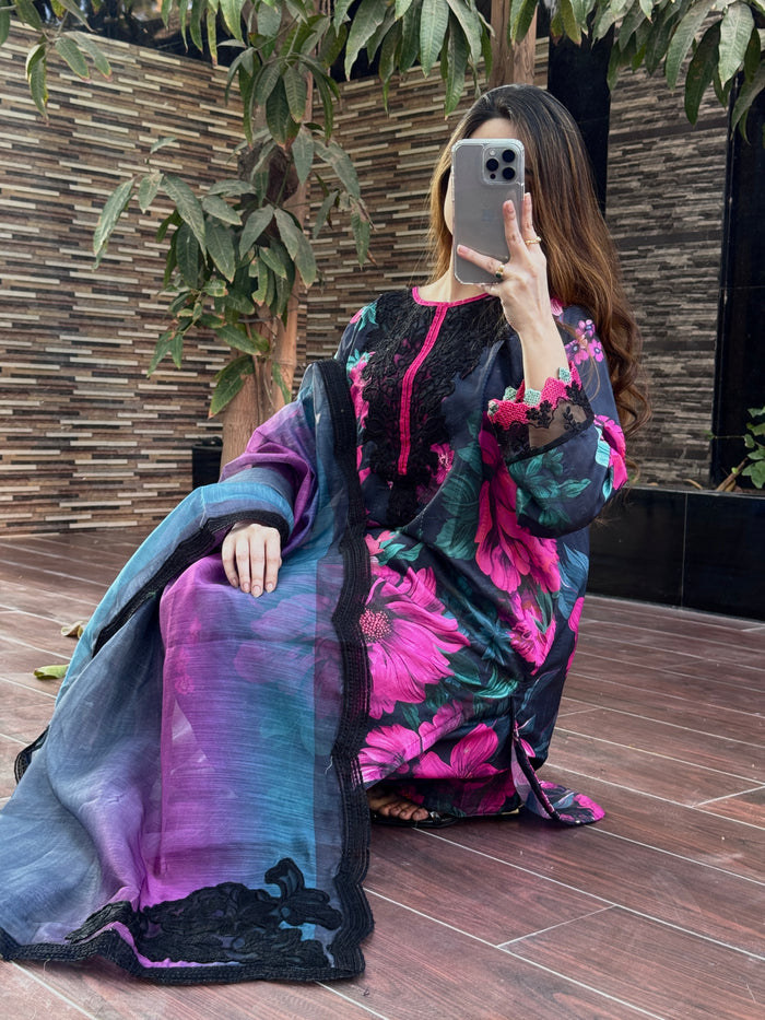 Dreamy Bloom Embroidered 3PC (Bana Dora ) (Hit Code) D-310