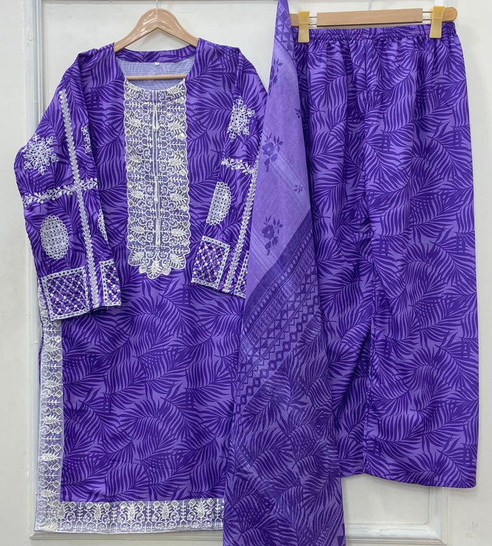 Eid Edit: 3PC (Bana Dora Silk) D-507