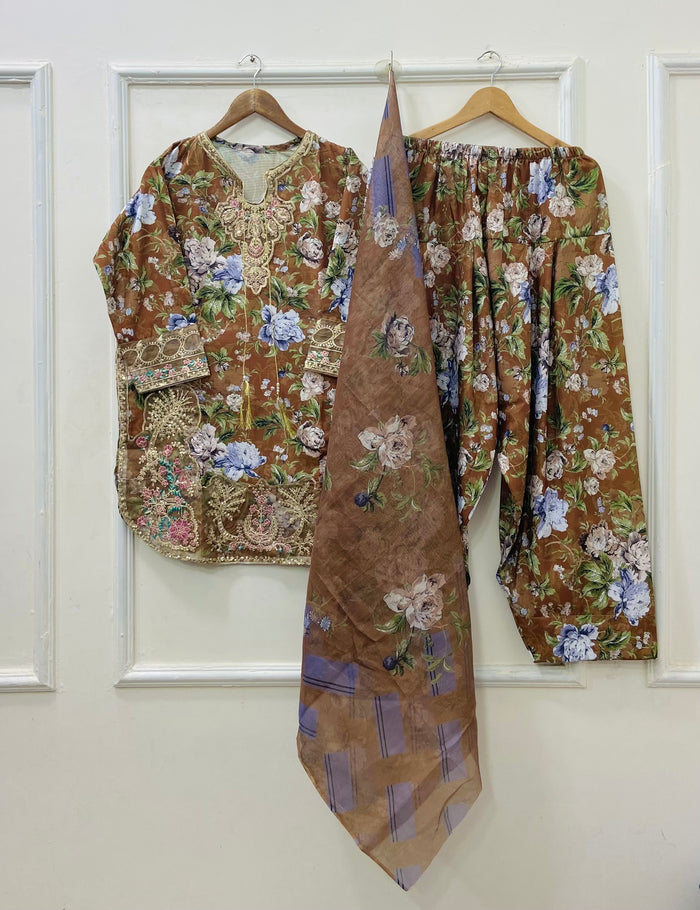 Eid Edit: 3PC (Bana Dora Silk) D-513