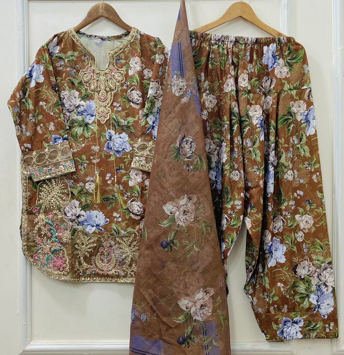 Eid Edit: 3PC (Bana Dora Silk) D-513