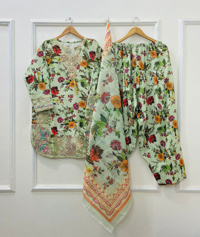 Eid Edit: 3PC (Bana Dora Silk) D-513