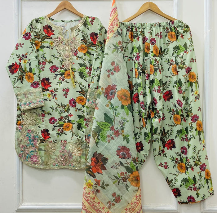 Eid Edit: 3PC (Bana Dora Silk) D-513