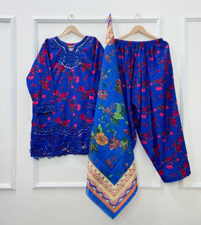 Eid Edit: 3PC (Bana Dora Silk) D-530