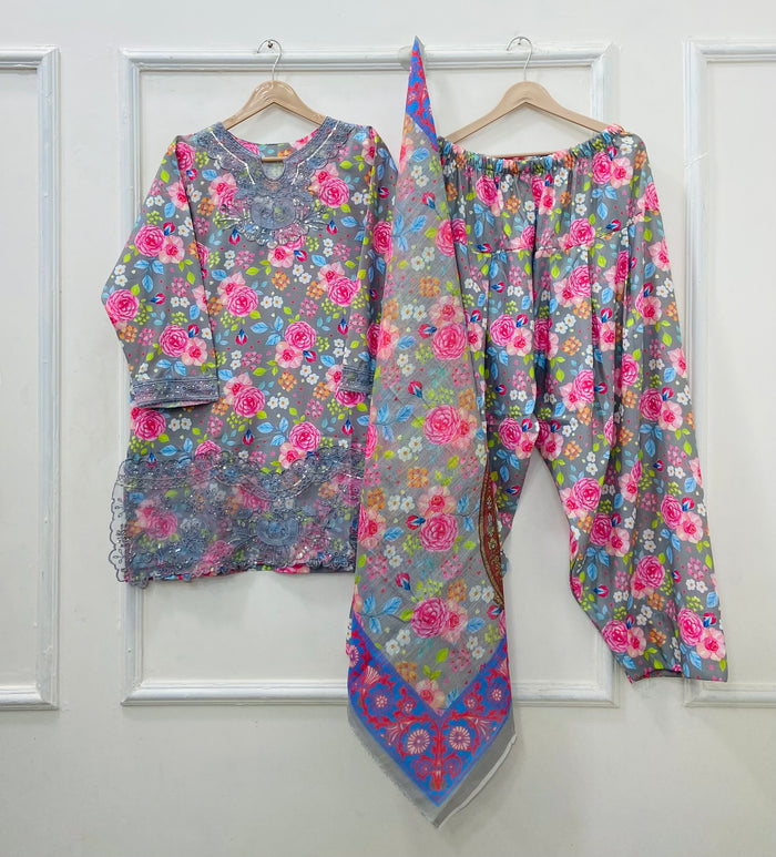 Eid Edit: 3PC (Bana Dora Silk) D-530
