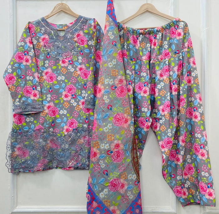 Eid Edit: 3PC (Bana Dora Silk) D-530