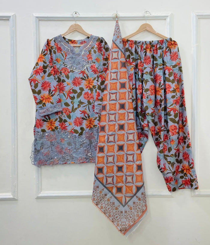 Eid Edit: 3PC (Bana Dora Silk) D-530