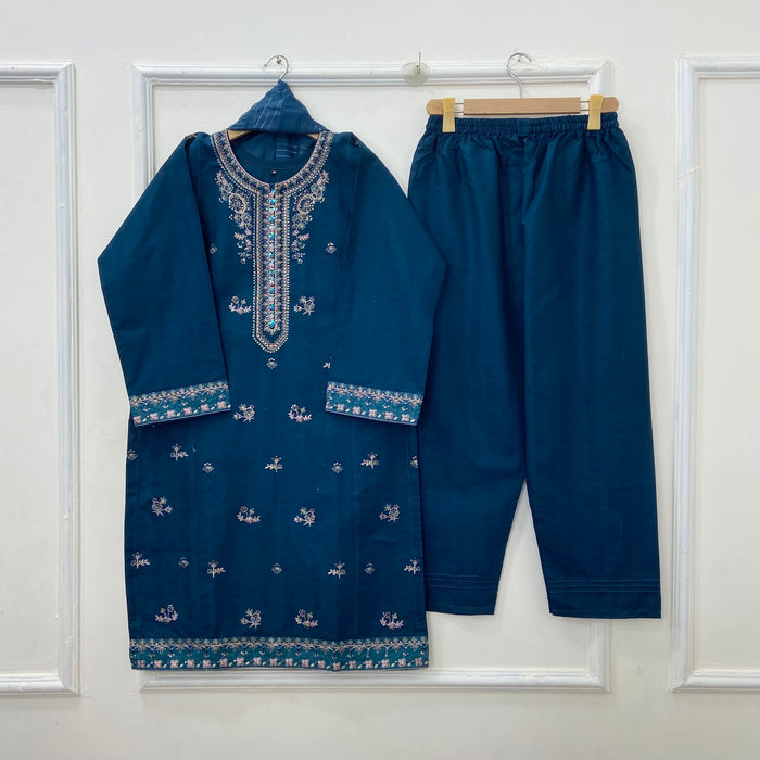 Eid Edit: Embroidered 3PC (Premium Cotton) D-472