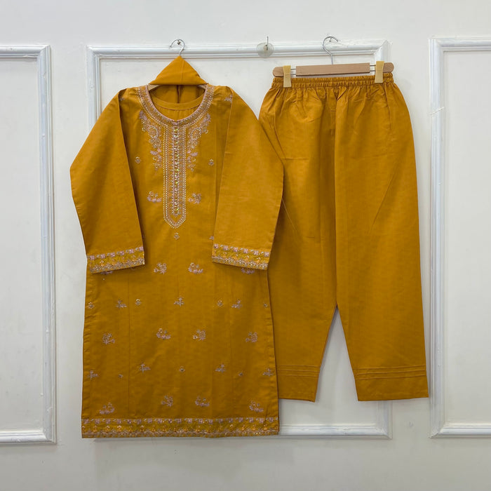 Eid Edit: Embroidered 3PC (Premium Cotton) D-472