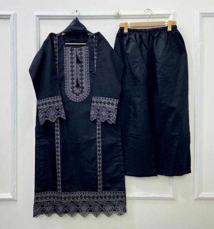 Eid Embroidered 3PC (Premium Cotton) D-488