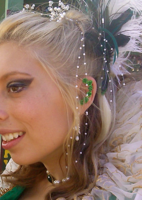 Elegant Gold Elf Ear Cuff with Roses - Adjustable & Lightweight