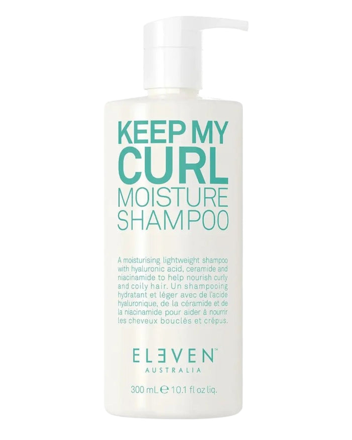 Shampoo bottle labeled 'Keep My Curl Moisture Shampoo' by Eleven Australia on a white background - hair Care Canada