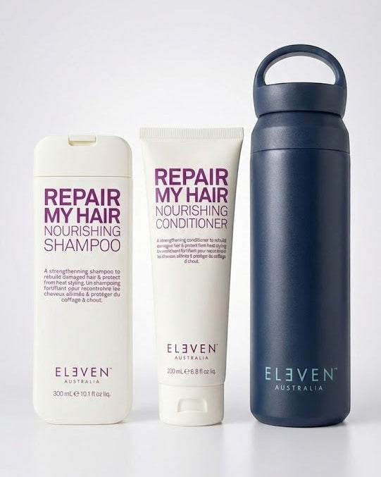 Three hair care products from Eleven Australia on a white background - Hair Care Canada