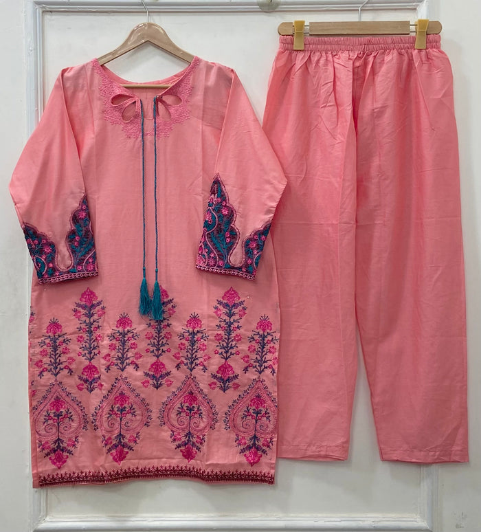 Embroidered 2PC (Cotton) D-539