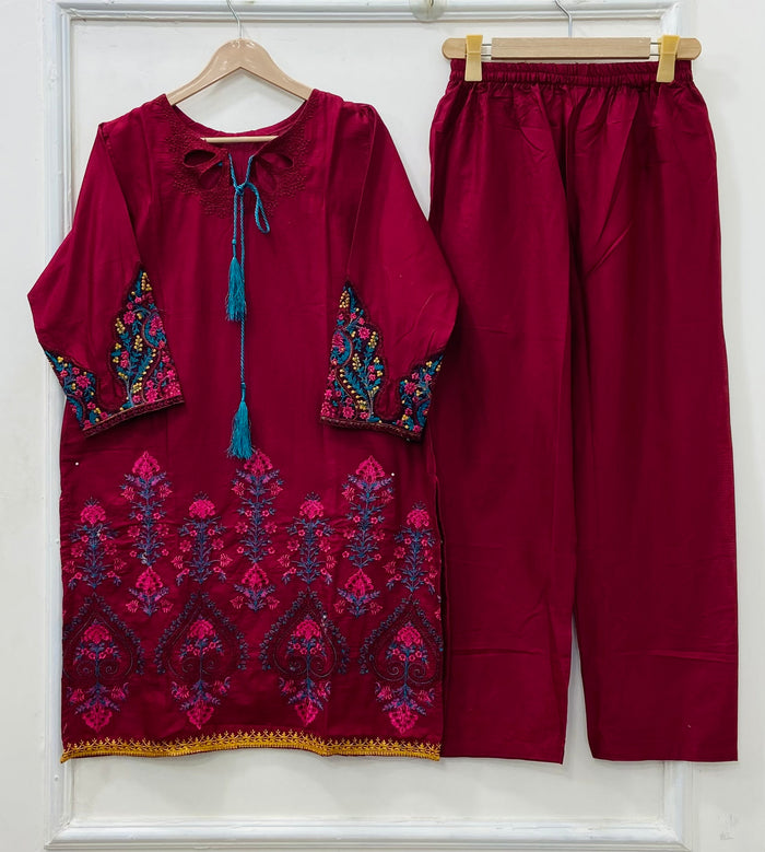 Embroidered 2PC (Cotton) D-539
