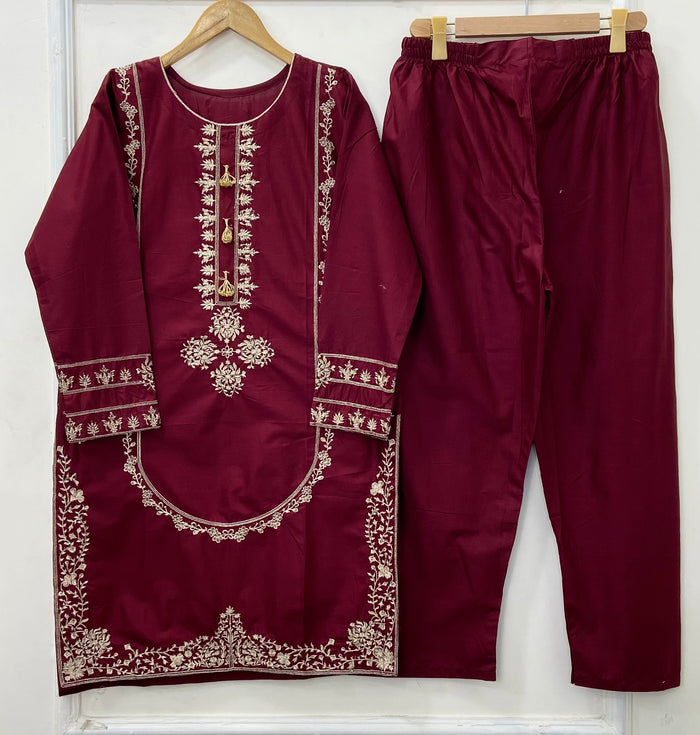 Embroidered 2PC (Premium Cotton) D-455