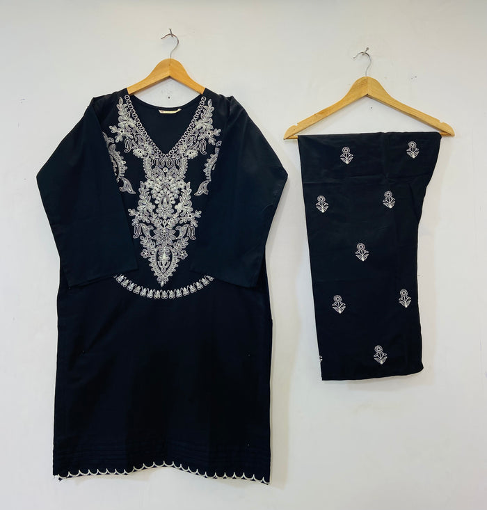 Embroidered Black Rose 2PC (Lawn) D-61