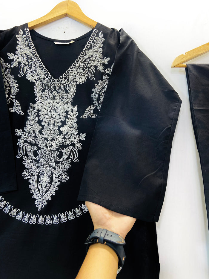 Embroidered Black Rose 2PC (Lawn) D-61
