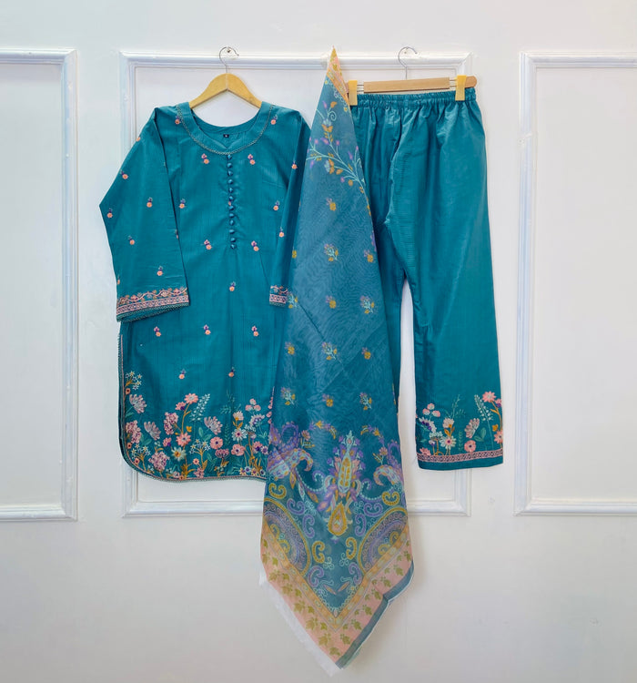 Embroidered Eid Edit: 3PC (Doria Cotton) D-350