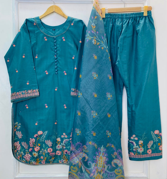 Embroidered Eid Edit: 3PC (Doria Cotton) D-350