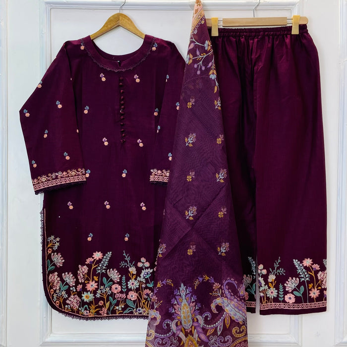 Embroidered Eid Edit: 3PC (Doria Cotton) D-350