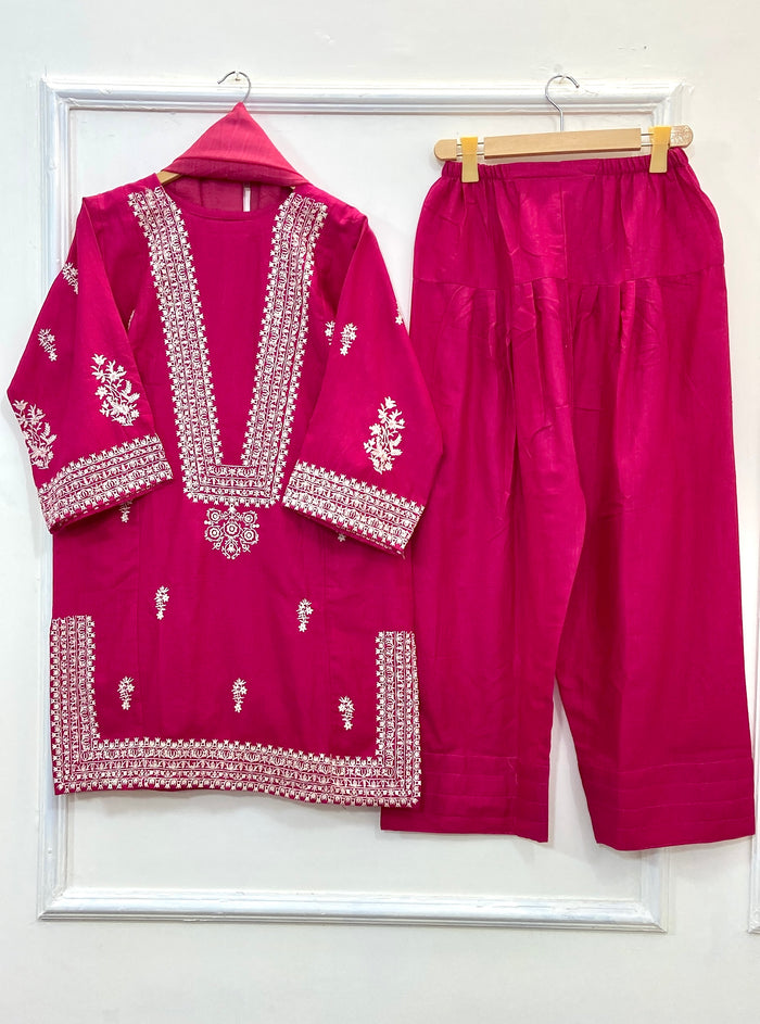 Embroidered Farshi 3PC (Khaddar) (Best Seller) D-155