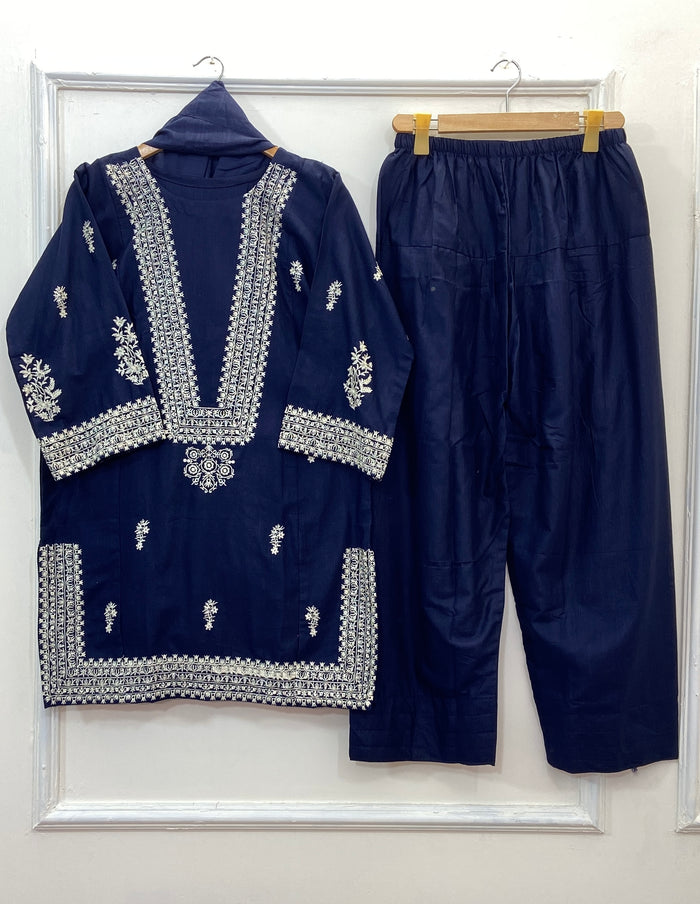 Embroidered Farshi 3PC (Khaddar) (Best Seller) D-155