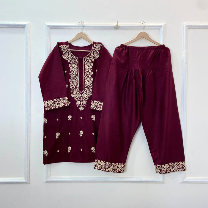 Embroidered Farshi Style 2PC 
(Khaddar) D-267