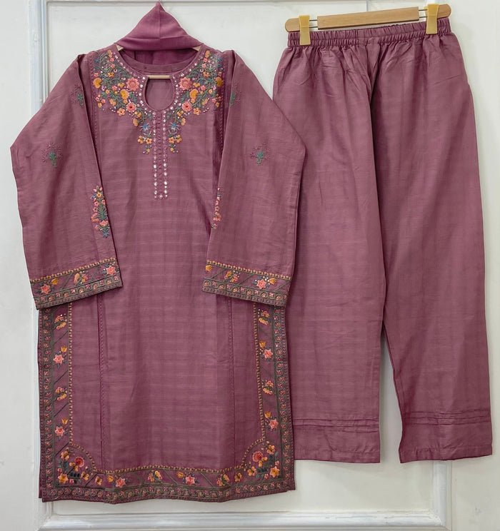 Embroidered Formal | 3PC Cotton D-571