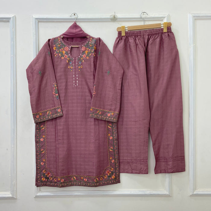 Embroidered Formal | 3PC Cotton D-571