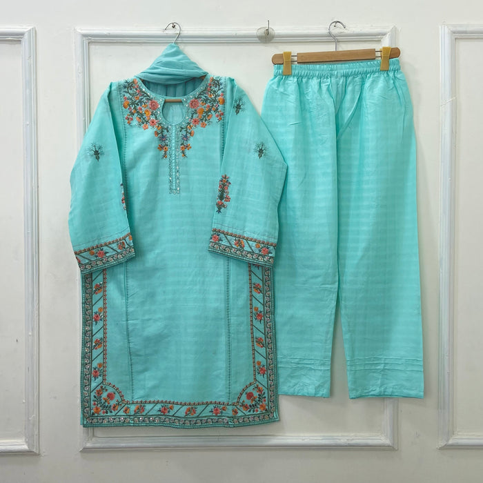 Embroidered Formal | 3PC Cotton D-571