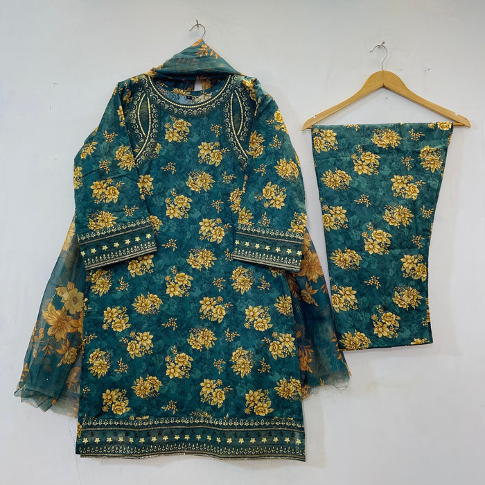 Embroidered Luxury Touch 3PC (Lawn Best Selling)  D-70