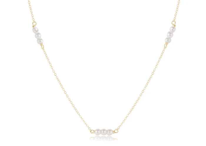 enewton: 17" Choker Joy Simplicity Chain Gold - Pearl 3mm