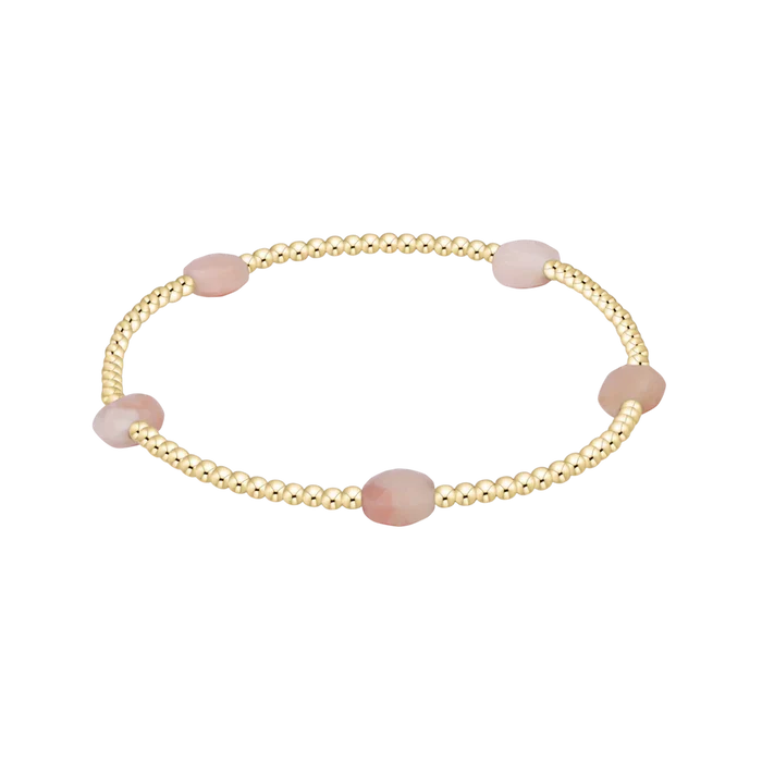 enewton: Admire Small Gem 2mm Gold Bracelet- Pink Opal - B Social Boutique