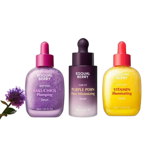 EQQUALBERRY Power Trio – Plump, Minimize & Glow Serum Set - DOKAN