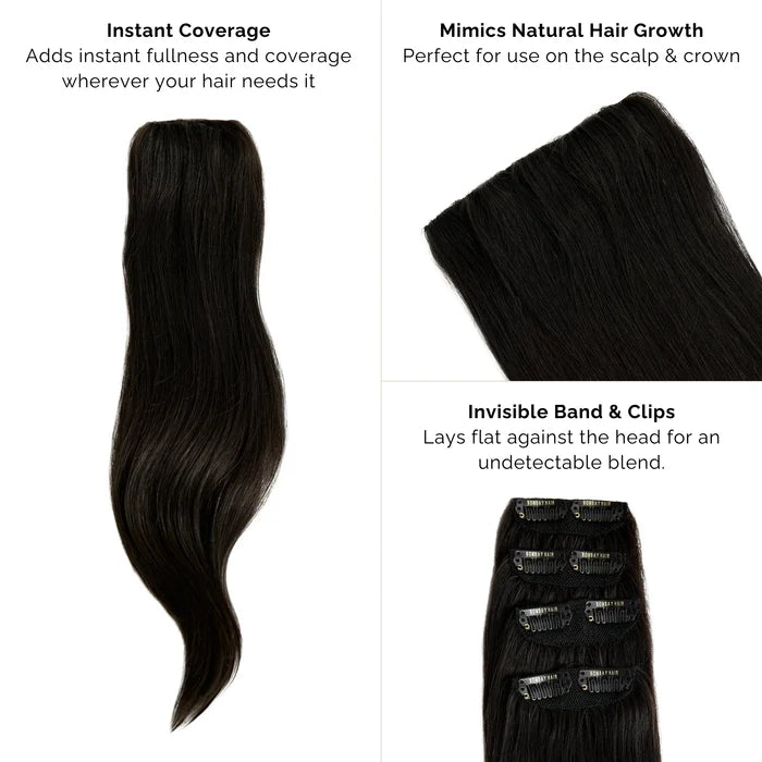 Espresso Caramel (2/5B) Invisible Clip-ins