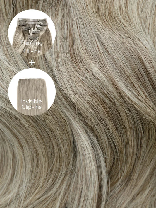 Espresso Highlight Blend (2/60) Thinning Hair and Invisible Clip-ins Bundle